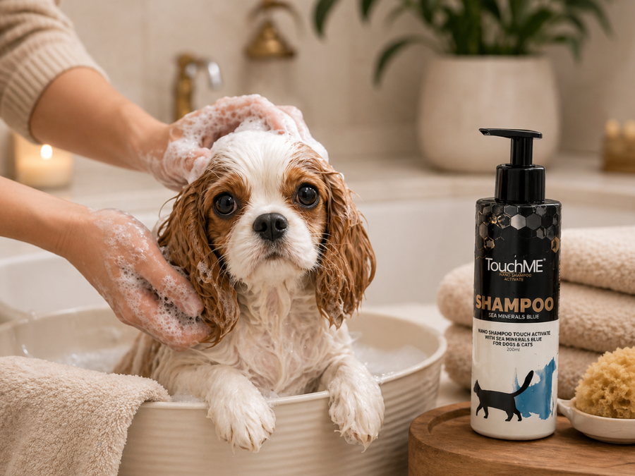 Premium šampon za pse kupanje TOUCHME® NANO SHAMPOO TOUCH ACTIVATE – SEA MINERALS BLUE 200ml